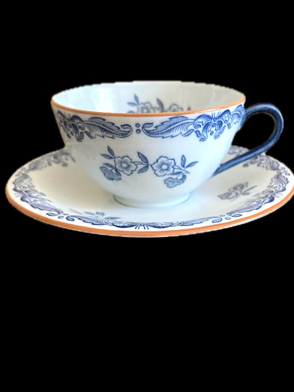 Rörstrand Ostindia Sweden Blue & White Porcelain Teacup & Saucer East Indies P55